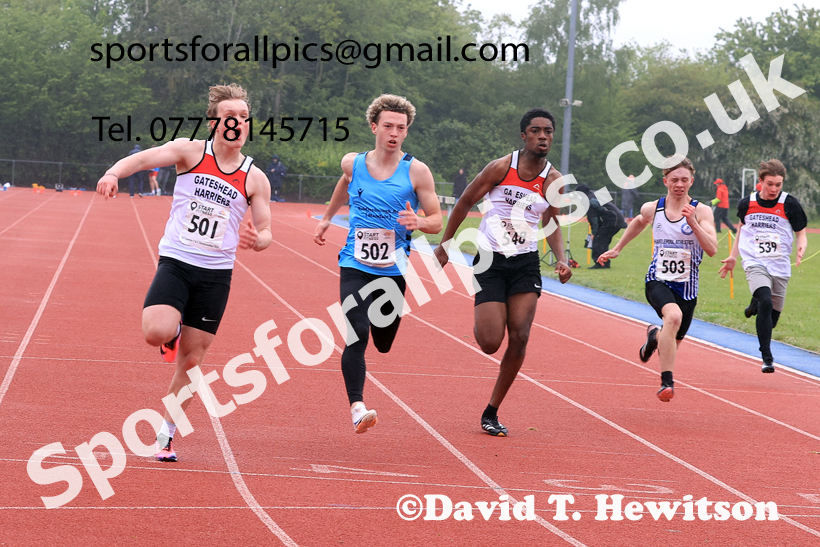 100 metres, 2026 North Eastern Track and Field Champs, Shildon, County Durham. Photo: David T. Hewitson/Sports for All Pics